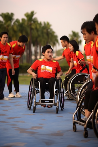 残疾人学校运动会跑道比赛