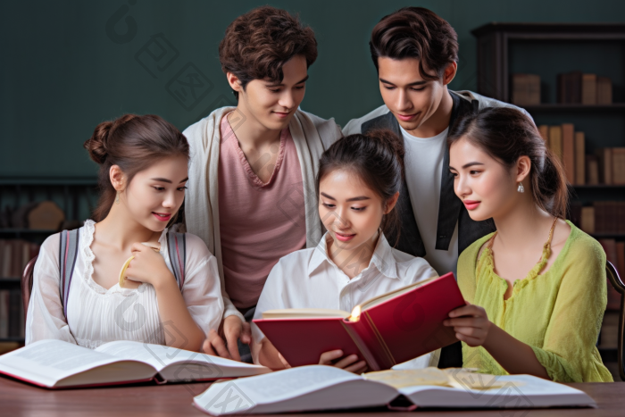 学生学业讨论成人活动室图片-包图网