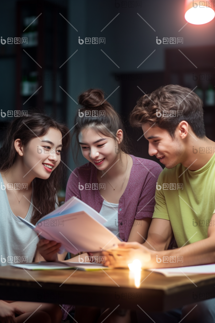学生学业讨论成人探讨图片-包图网