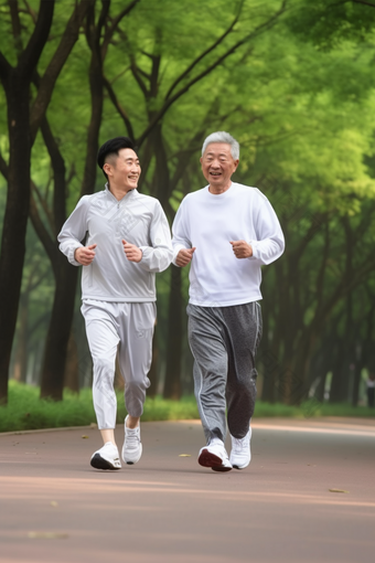 中年人慢跑养生健康保健