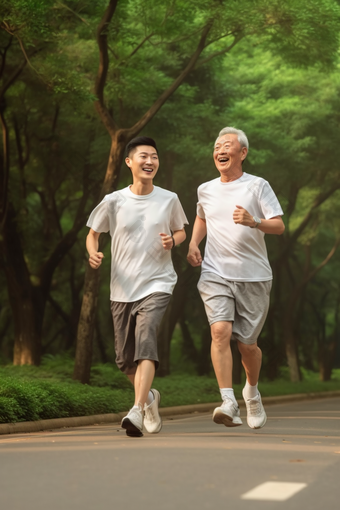 中年人慢跑养生健康运动