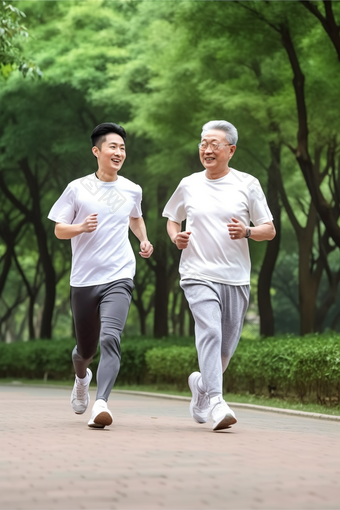 中年人慢跑养生健康调理