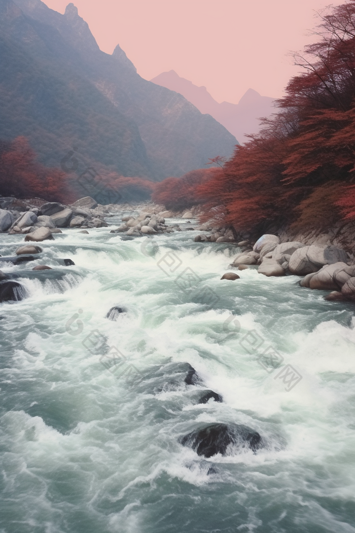 川流不息河水自然