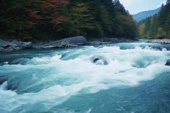 川流不息河水风景