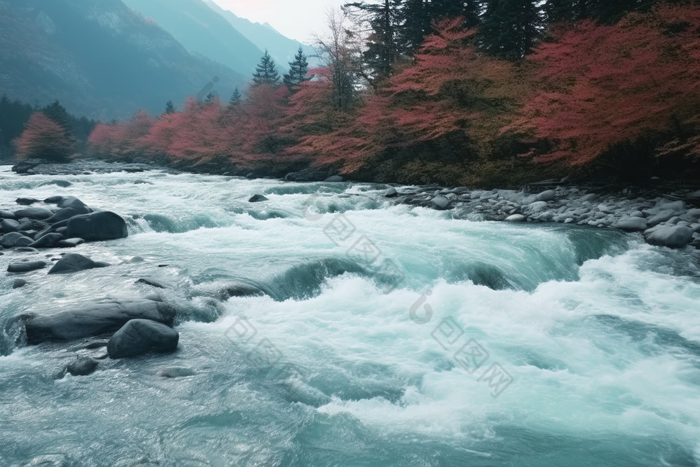 川流不息河水流淌