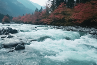 川流不息河水流淌