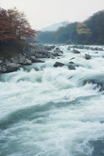 川流不息河水水花