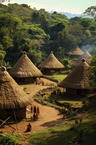 原始部落房屋热带雨林住所