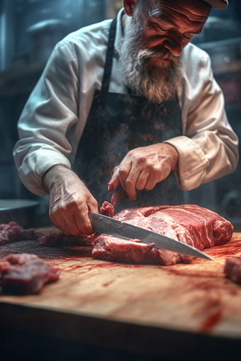菜市场剁肉菜刀牛肉