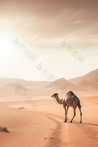沙漠驼铃干旱炎热