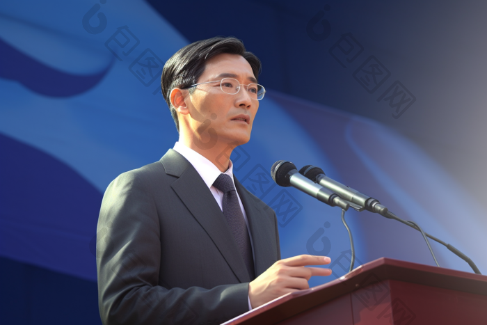 领导讲话发言讲台商业摄影图片-包图网