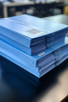 塑料蓝色档案盒摄影图