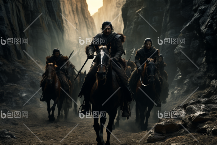 古代战士出证出征骑马图片-包图网
