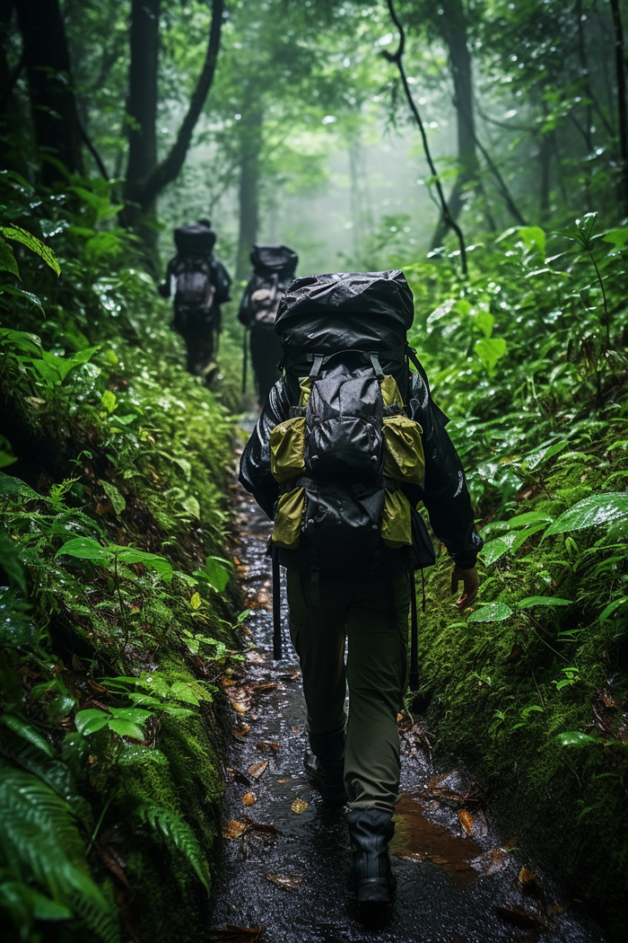 深山探险徒步旅行