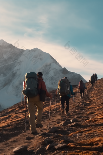 探险徒步登山冒险攀爬