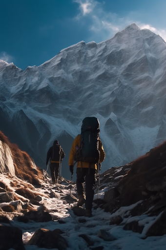 探险徒步登山游玩结队