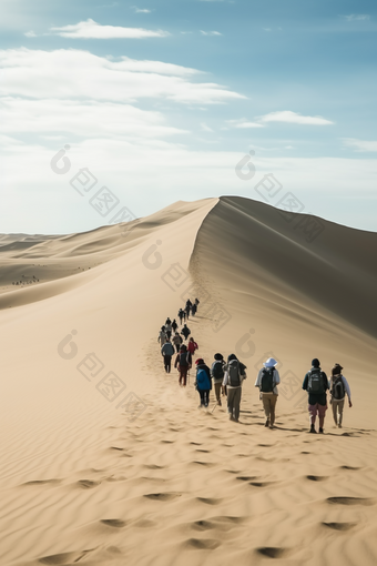 沙漠徒步探险一个徒步旅行