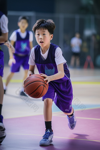 儿童体育篮球比赛比拼
