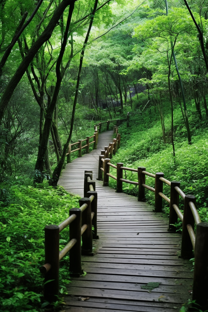 森林步道树林深林