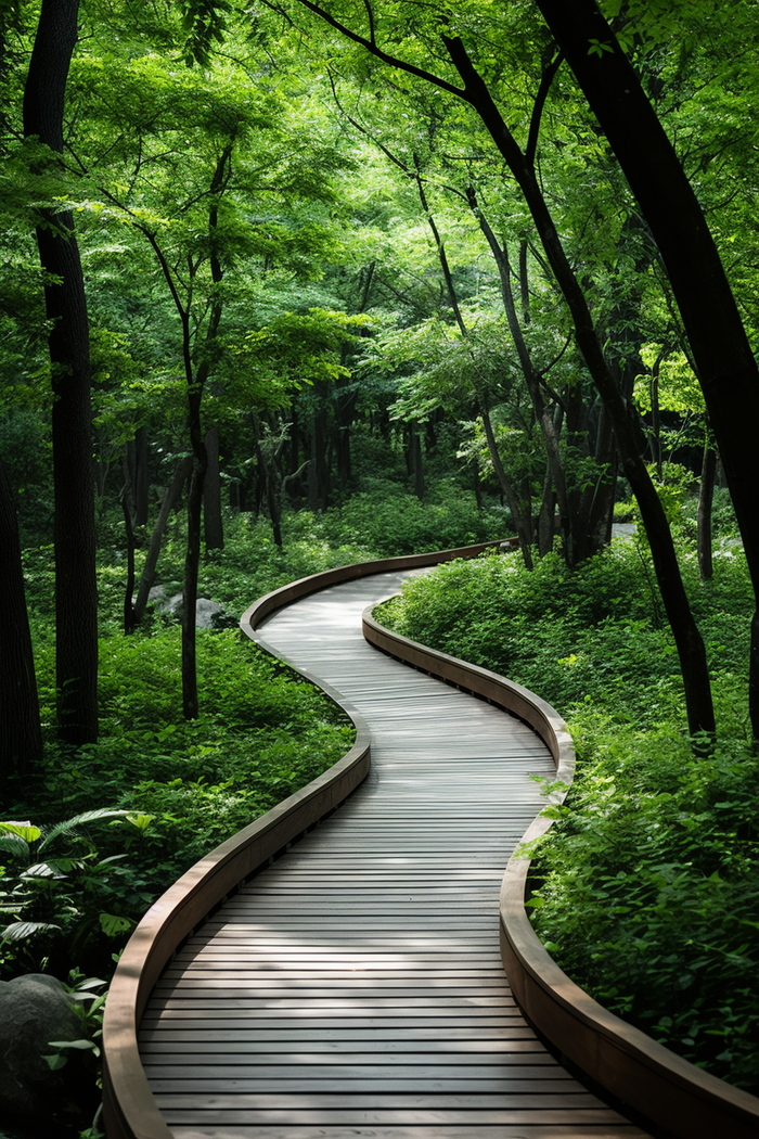 森林步道深林休闲