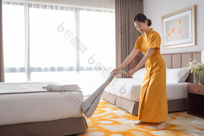 家庭清洁职业保姆铺床专业