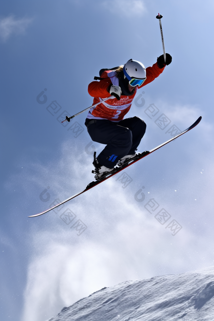 滑雪技巧表演跳跃职业