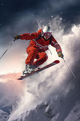 滑雪技巧表演<strong>跳跃</strong>体育