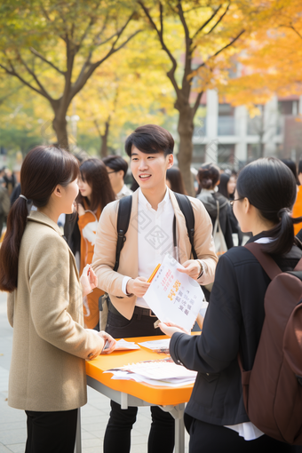 秋季<strong>校园招聘</strong>企业招聘者与求职者实习展位