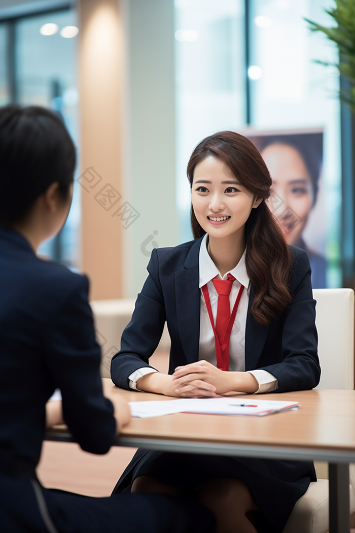 面试官在办公室面试求职者团队信心图片-包图网