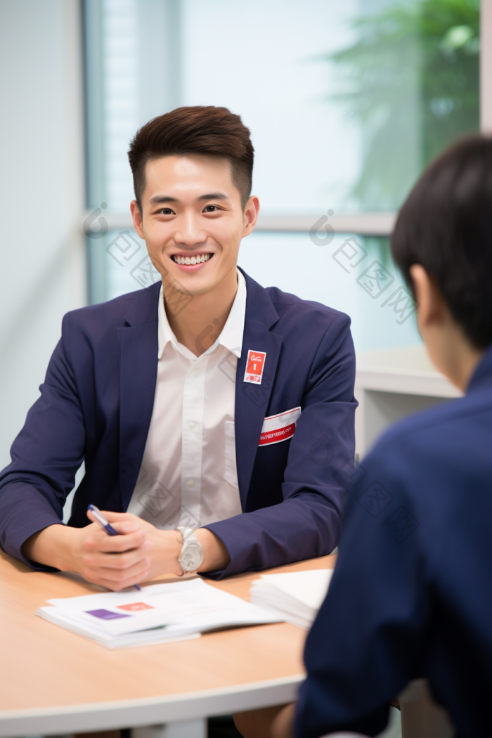 面试官在办公室面试求职者图片-包图网