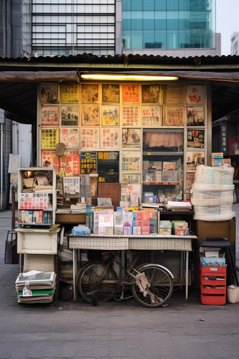 街边报刊亭阅览展示