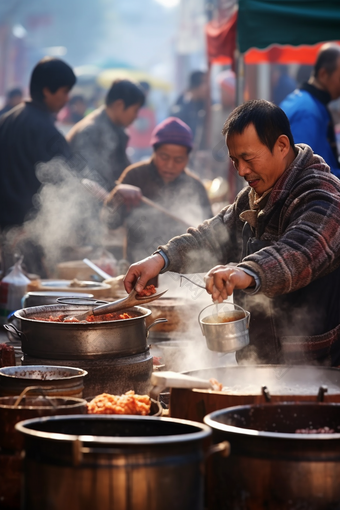 烟火气早餐铺包子商业摄影