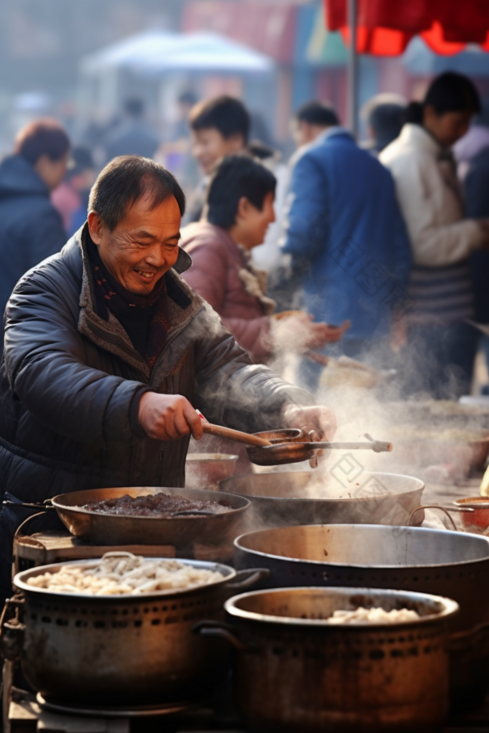 烟火气早餐铺炒粉蒸笼