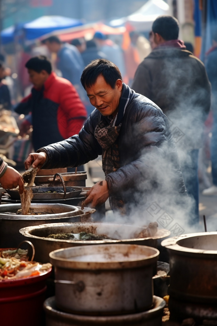 烟火气早餐铺包子路边