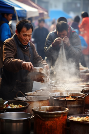 烟火气早餐铺包子美食