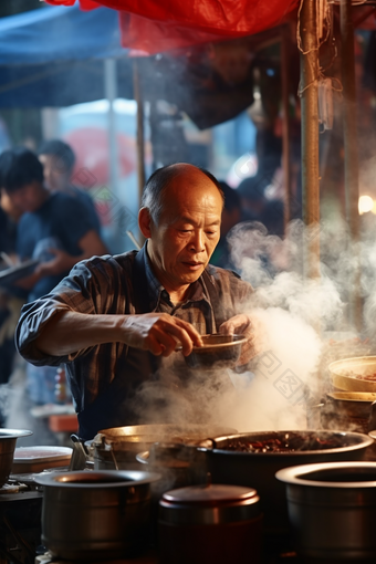 烟火气早餐铺包子吃饭