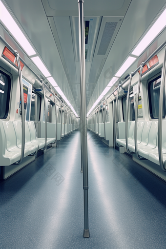 地铁车厢座位空旷