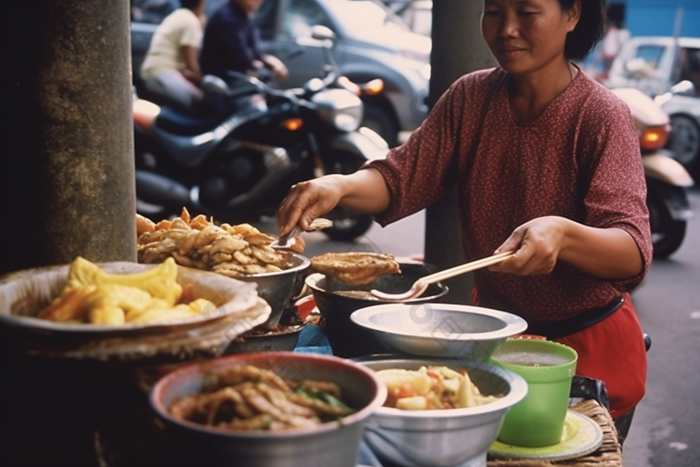 街边早餐摊铺商业摄影