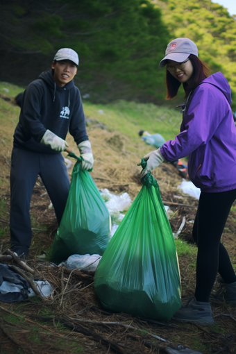 徒步登山捡垃圾公益活动