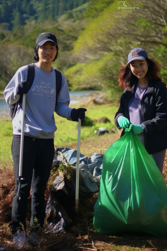 徒步登山捡垃圾公益塑料袋