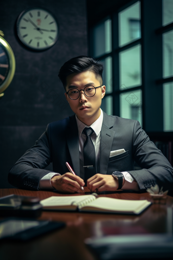 现代办公室专业男性职场办公桌图片-包图网