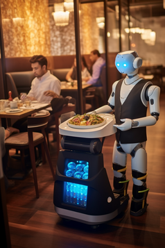 餐厅智能服务机器人摄影图6