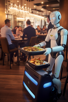 餐厅智能服务机器人摄影图5