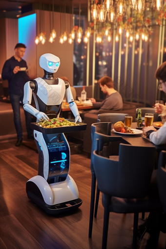 餐厅智能服务机器人餐饮餐盘