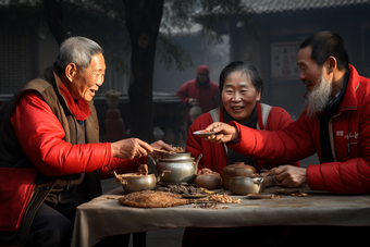 给环卫工送早餐社会志愿活动帮助场景