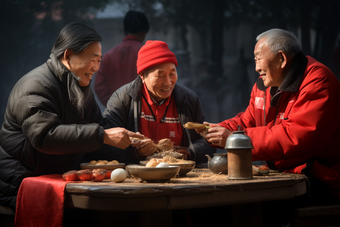 给环卫工送早餐社会志愿活动公益温暖