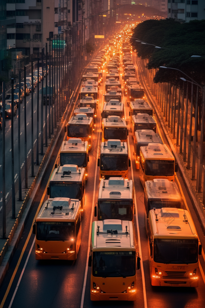 公共汽车在路上行驶城市摄影图图片-包图网