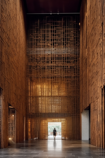 低碳竹材质建筑节能艺术品