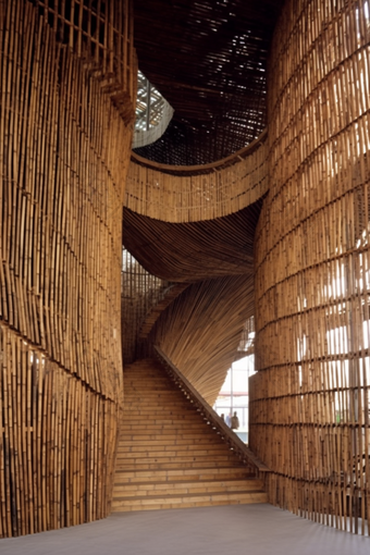 低碳竹材质建筑节能排列