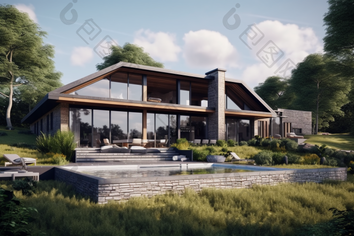 绿色低碳房屋建筑环保设计图片-包图网